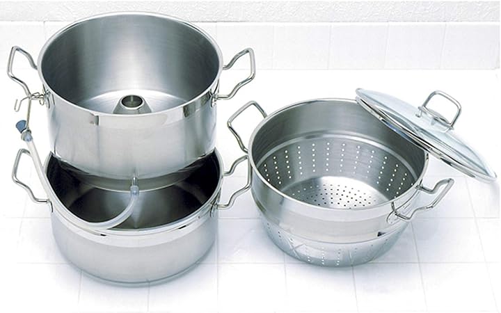 Norpro Stainless Steel Steamer/Juicer, 11qts/10.4L, 4qts/3.8L, 8.5qts/8L, As Shown
